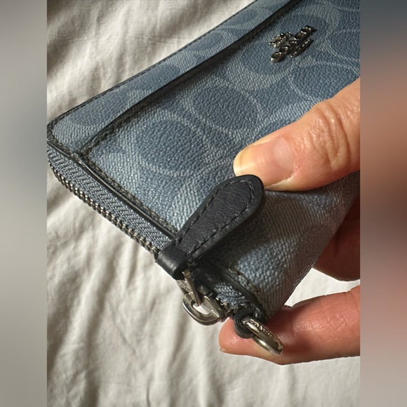 Coach Blue Signature Pattern Wallet - Picture 7 of 11